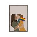 Picture of Two girls with rainbow flag _GroupedProduct_Rectangle_Portrait_Framed_Matted_