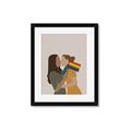 Picture of Two girls with rainbow flag _GroupedProduct_Rectangle_Portrait_Framed_Matted_