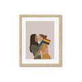 Picture of Two girls with rainbow flag _GroupedProduct_Rectangle_Portrait_Framed_Matted_