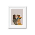 Picture of Two girls with rainbow flag _GroupedProduct_Rectangle_Portrait_Framed_Matted_