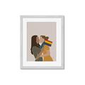Picture of Two girls with rainbow flag _GroupedProduct_Rectangle_Portrait_Framed_Matted_