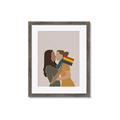Picture of Two girls with rainbow flag _GroupedProduct_Rectangle_Portrait_Framed_Matted_