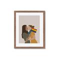 Picture of Two girls with rainbow flag _GroupedProduct_Rectangle_Portrait_Framed_Matted_