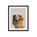 Picture of Two girls with rainbow flag _GroupedProduct_Rectangle_Portrait_Framed_Matted_
