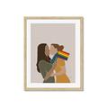 Picture of Two girls with rainbow flag _GroupedProduct_Rectangle_Portrait_Framed_Matted_