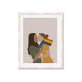 Picture of Two girls with rainbow flag _GroupedProduct_Rectangle_Portrait_Framed_Matted_
