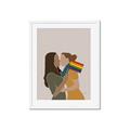 Picture of Two girls with rainbow flag _GroupedProduct_Rectangle_Portrait_Framed_Matted_