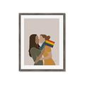 Picture of Two girls with rainbow flag _GroupedProduct_Rectangle_Portrait_Framed_Matted_