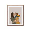 Picture of Two girls with rainbow flag _GroupedProduct_Rectangle_Portrait_Framed_Matted_