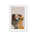 Picture of Two girls with rainbow flag _GroupedProduct_Rectangle_Portrait_Framed_Matted_