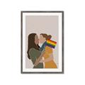 Picture of Two girls with rainbow flag _GroupedProduct_Rectangle_Portrait_Framed_Matted_