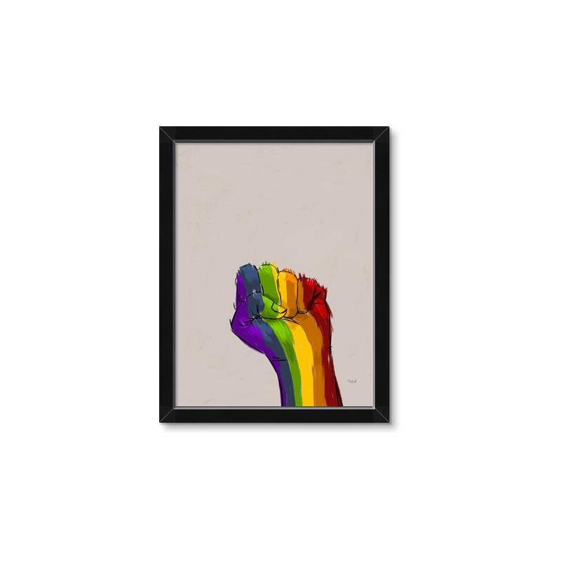 Picture of Rainbow Fist _GroupedProduct_Rectangle_Portrait_Framed_Matted_