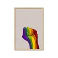 Picture of Rainbow Fist _GroupedProduct_Rectangle_Portrait_Framed_Matted_