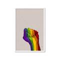 Picture of Rainbow Fist _GroupedProduct_Rectangle_Portrait_Framed_Matted_
