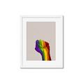 Picture of Rainbow Fist _GroupedProduct_Rectangle_Portrait_Framed_Matted_