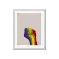 Picture of Rainbow Fist _GroupedProduct_Rectangle_Portrait_Framed_Matted_