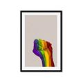 Picture of Rainbow Fist _GroupedProduct_Rectangle_Portrait_Framed_Matted_