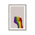 Picture of Rainbow Fist _GroupedProduct_Rectangle_Portrait_Framed_Matted_