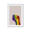 Picture of Rainbow Fist _GroupedProduct_Rectangle_Portrait_Framed_Matted_