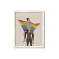 Picture of Two girls with rainbow flag II _GroupedProduct_Rectangle_Portrait_Framed_Matted_