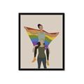 Picture of Two girls with rainbow flag II _GroupedProduct_Rectangle_Portrait_Framed_Matted_
