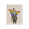 Picture of Two girls with rainbow flag II _GroupedProduct_Rectangle_Portrait_Framed_Matted_