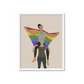 Picture of Two girls with rainbow flag II _GroupedProduct_Rectangle_Portrait_Framed_Matted_