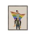 Picture of Two girls with rainbow flag II _GroupedProduct_Rectangle_Portrait_Framed_Matted_