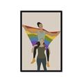 Picture of Two girls with rainbow flag II _GroupedProduct_Rectangle_Portrait_Framed_Matted_
