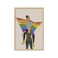 Picture of Two girls with rainbow flag II _GroupedProduct_Rectangle_Portrait_Framed_Matted_