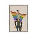 Picture of Two girls with rainbow flag II _GroupedProduct_Rectangle_Portrait_Framed_Matted_