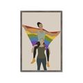 Picture of Two girls with rainbow flag II _GroupedProduct_Rectangle_Portrait_Framed_Matted_