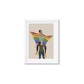 Picture of Two girls with rainbow flag II _GroupedProduct_Rectangle_Portrait_Framed_Matted_