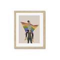 Picture of Two girls with rainbow flag II _GroupedProduct_Rectangle_Portrait_Framed_Matted_