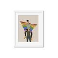 Picture of Two girls with rainbow flag II _GroupedProduct_Rectangle_Portrait_Framed_Matted_