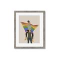 Picture of Two girls with rainbow flag II _GroupedProduct_Rectangle_Portrait_Framed_Matted_