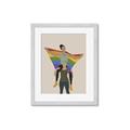 Picture of Two girls with rainbow flag II _GroupedProduct_Rectangle_Portrait_Framed_Matted_