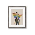 Picture of Two girls with rainbow flag II _GroupedProduct_Rectangle_Portrait_Framed_Matted_