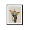 Picture of Two girls with rainbow flag II _GroupedProduct_Rectangle_Portrait_Framed_Matted_