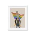 Picture of Two girls with rainbow flag II _GroupedProduct_Rectangle_Portrait_Framed_Matted_