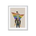 Picture of Two girls with rainbow flag II _GroupedProduct_Rectangle_Portrait_Framed_Matted_