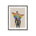 Picture of Two girls with rainbow flag II _GroupedProduct_Rectangle_Portrait_Framed_Matted_