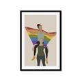 Picture of Two girls with rainbow flag II _GroupedProduct_Rectangle_Portrait_Framed_Matted_