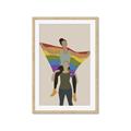 Picture of Two girls with rainbow flag II _GroupedProduct_Rectangle_Portrait_Framed_Matted_