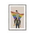 Picture of Two girls with rainbow flag II _GroupedProduct_Rectangle_Portrait_Framed_Matted_