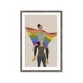Picture of Two girls with rainbow flag II _GroupedProduct_Rectangle_Portrait_Framed_Matted_