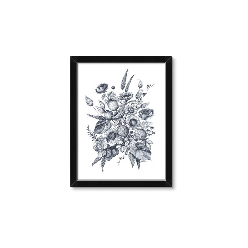Picture of Sketched Fall Blooms _GroupedProduct_Rectangle_Portrait_Framed_Matted_