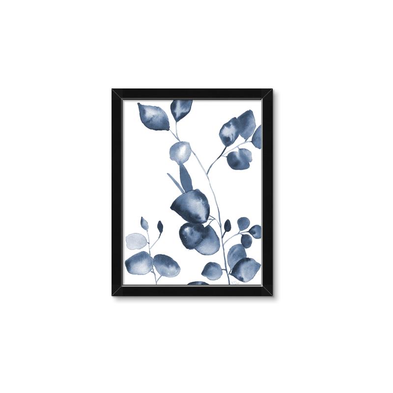Picture of Blue Water Colour Leaves _GroupedProduct_Rectangle_Portrait_Framed_Matted_