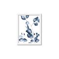 Picture of Blue Water Colour Leaves _GroupedProduct_Rectangle_Portrait_Framed_Matted_