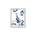Picture of Blue Water Colour Leaves _GroupedProduct_Rectangle_Portrait_Framed_Matted_